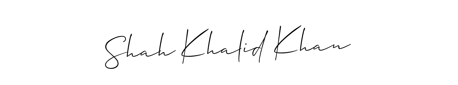 Create a beautiful signature design for name Shah Khalid Khan. With this signature (Allison_Script) fonts, you can make a handwritten signature for free. Shah Khalid Khan signature style 2 images and pictures png