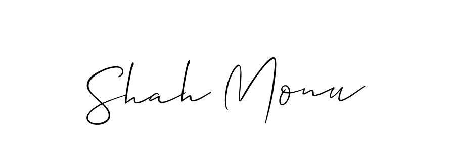 Design your own signature with our free online signature maker. With this signature software, you can create a handwritten (Allison_Script) signature for name Shah Monu. Shah Monu signature style 2 images and pictures png