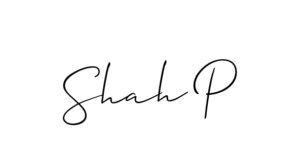How to make Shah P signature? Allison_Script is a professional autograph style. Create handwritten signature for Shah P name. Shah P signature style 2 images and pictures png