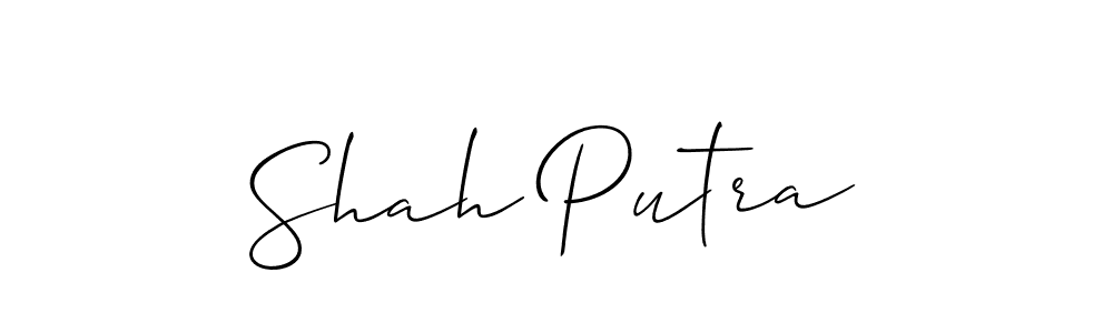 The best way (Allison_Script) to make a short signature is to pick only two or three words in your name. The name Shah Putra include a total of six letters. For converting this name. Shah Putra signature style 2 images and pictures png