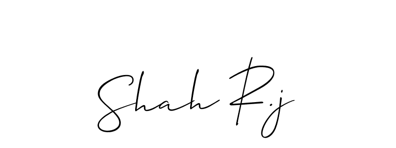 Make a beautiful signature design for name Shah R.j. With this signature (Allison_Script) style, you can create a handwritten signature for free. Shah R.j signature style 2 images and pictures png