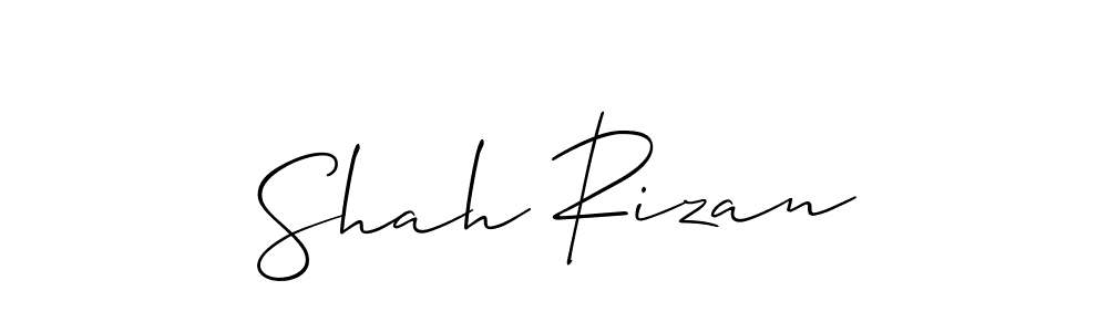The best way (Allison_Script) to make a short signature is to pick only two or three words in your name. The name Shah Rizan include a total of six letters. For converting this name. Shah Rizan signature style 2 images and pictures png