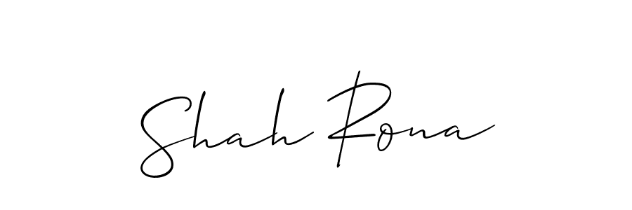The best way (Allison_Script) to make a short signature is to pick only two or three words in your name. The name Shah Rona include a total of six letters. For converting this name. Shah Rona signature style 2 images and pictures png