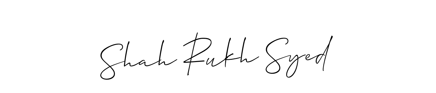 Make a beautiful signature design for name Shah Rukh Syed. With this signature (Allison_Script) style, you can create a handwritten signature for free. Shah Rukh Syed signature style 2 images and pictures png
