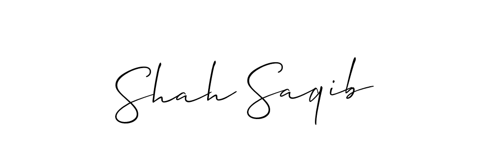 How to make Shah Saqib name signature. Use Allison_Script style for creating short signs online. This is the latest handwritten sign. Shah Saqib signature style 2 images and pictures png