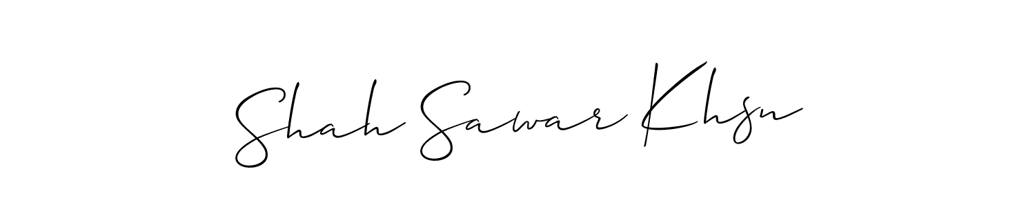 Make a short Shah Sawar Khsn signature style. Manage your documents anywhere anytime using Allison_Script. Create and add eSignatures, submit forms, share and send files easily. Shah Sawar Khsn signature style 2 images and pictures png