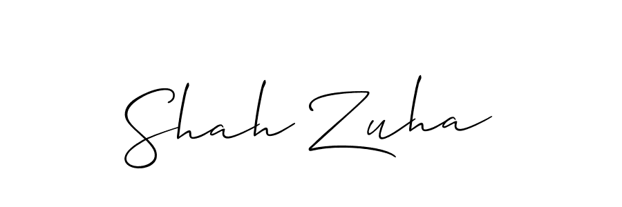 Create a beautiful signature design for name Shah Zuha. With this signature (Allison_Script) fonts, you can make a handwritten signature for free. Shah Zuha signature style 2 images and pictures png