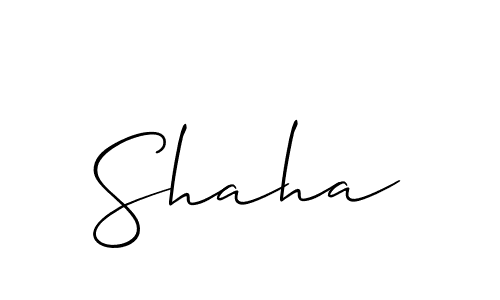 Design your own signature with our free online signature maker. With this signature software, you can create a handwritten (Allison_Script) signature for name Shaha. Shaha signature style 2 images and pictures png