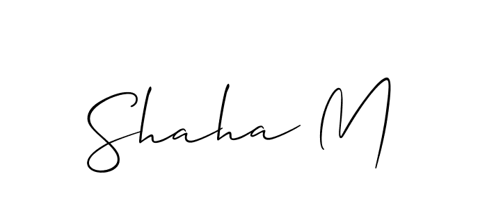 Shaha M stylish signature style. Best Handwritten Sign (Allison_Script) for my name. Handwritten Signature Collection Ideas for my name Shaha M. Shaha M signature style 2 images and pictures png