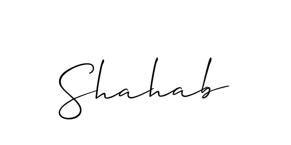 Create a beautiful signature design for name Shahab. With this signature (Allison_Script) fonts, you can make a handwritten signature for free. Shahab signature style 2 images and pictures png