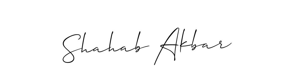 Design your own signature with our free online signature maker. With this signature software, you can create a handwritten (Allison_Script) signature for name Shahab Akbar. Shahab Akbar signature style 2 images and pictures png