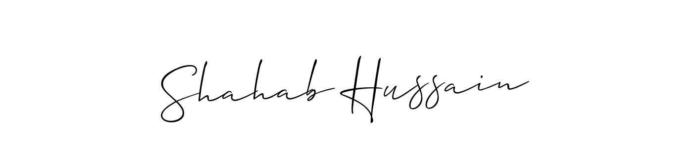 How to Draw Shahab Hussain signature style? Allison_Script is a latest design signature styles for name Shahab Hussain. Shahab Hussain signature style 2 images and pictures png