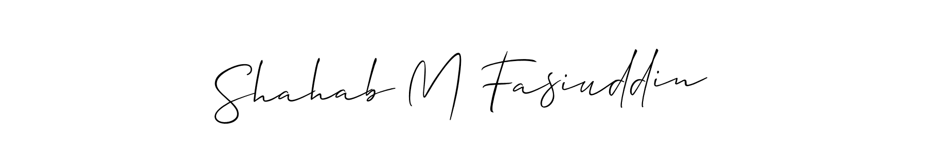 How to make Shahab M Fasiuddin name signature. Use Allison_Script style for creating short signs online. This is the latest handwritten sign. Shahab M Fasiuddin signature style 2 images and pictures png