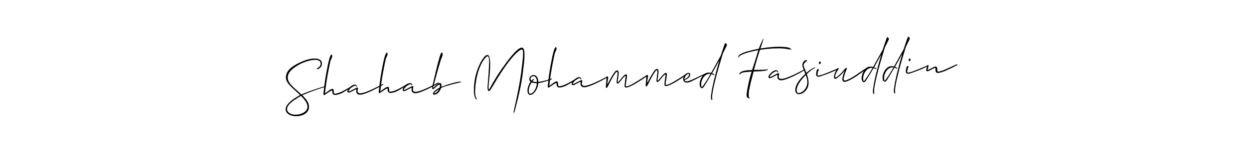 Use a signature maker to create a handwritten signature online. With this signature software, you can design (Allison_Script) your own signature for name Shahab Mohammed Fasiuddin. Shahab Mohammed Fasiuddin signature style 2 images and pictures png