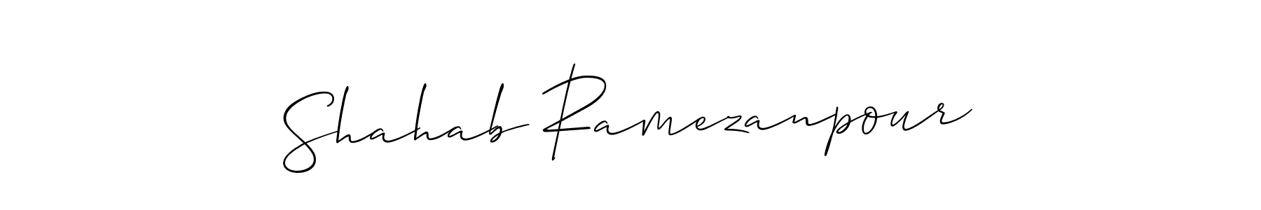 Make a beautiful signature design for name Shahab Ramezanpour. With this signature (Allison_Script) style, you can create a handwritten signature for free. Shahab Ramezanpour signature style 2 images and pictures png