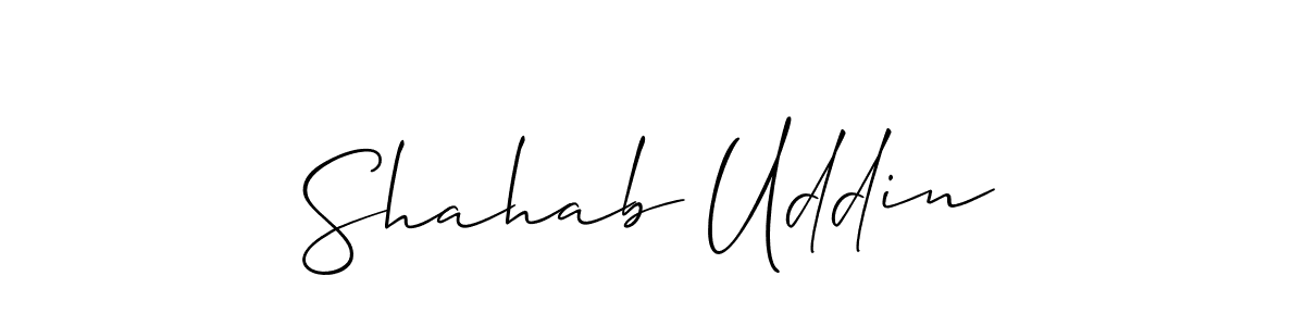 Use a signature maker to create a handwritten signature online. With this signature software, you can design (Allison_Script) your own signature for name Shahab Uddin. Shahab Uddin signature style 2 images and pictures png