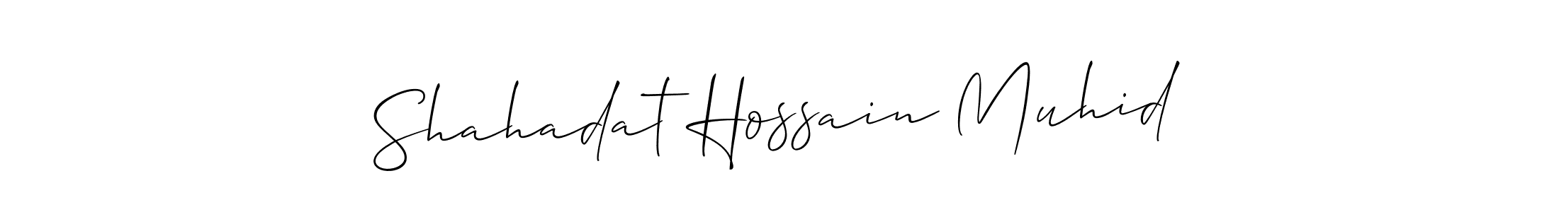 It looks lik you need a new signature style for name Shahadat Hossain Muhid. Design unique handwritten (Allison_Script) signature with our free signature maker in just a few clicks. Shahadat Hossain Muhid signature style 2 images and pictures png