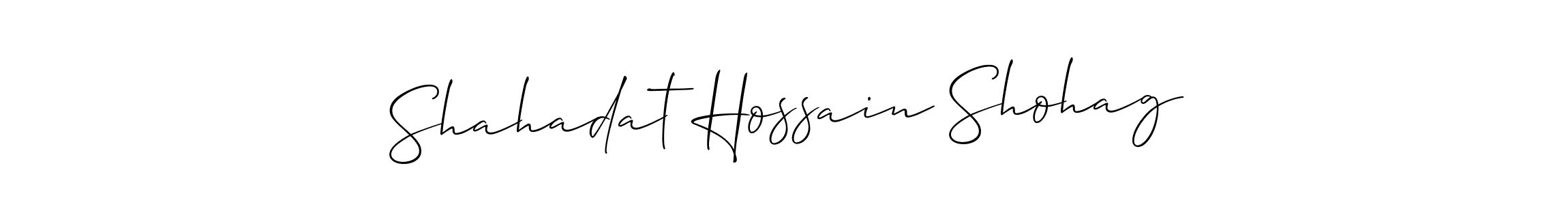 Design your own signature with our free online signature maker. With this signature software, you can create a handwritten (Allison_Script) signature for name Shahadat Hossain Shohag. Shahadat Hossain Shohag signature style 2 images and pictures png
