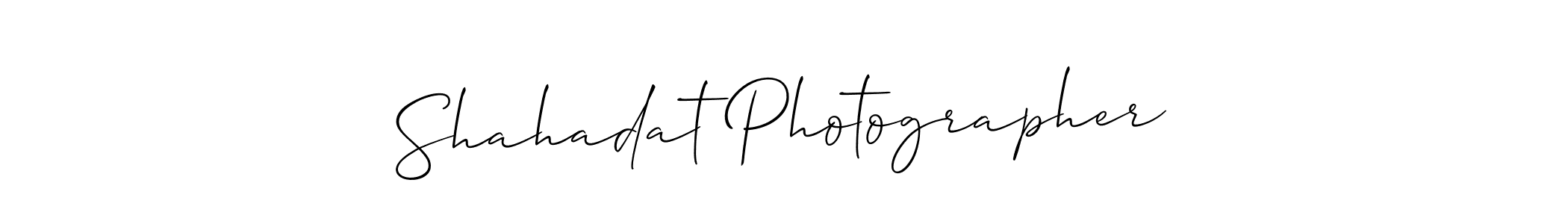 Also You can easily find your signature by using the search form. We will create Shahadat Photographer name handwritten signature images for you free of cost using Allison_Script sign style. Shahadat Photographer signature style 2 images and pictures png