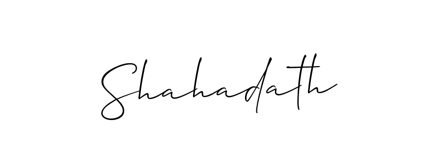 How to make Shahadath signature? Allison_Script is a professional autograph style. Create handwritten signature for Shahadath name. Shahadath signature style 2 images and pictures png
