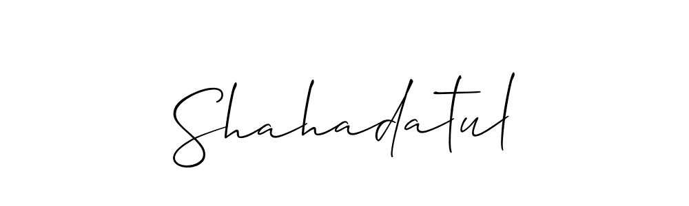 How to make Shahadatul signature? Allison_Script is a professional autograph style. Create handwritten signature for Shahadatul name. Shahadatul signature style 2 images and pictures png