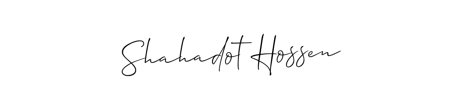 Make a beautiful signature design for name Shahadot Hossen. With this signature (Allison_Script) style, you can create a handwritten signature for free. Shahadot Hossen signature style 2 images and pictures png