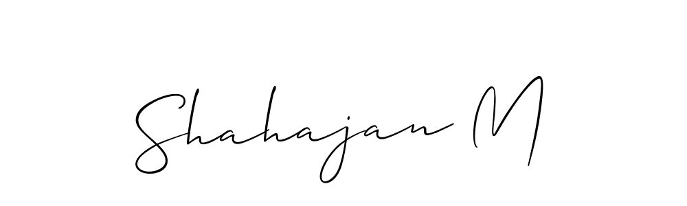 How to Draw Shahajan M signature style? Allison_Script is a latest design signature styles for name Shahajan M. Shahajan M signature style 2 images and pictures png