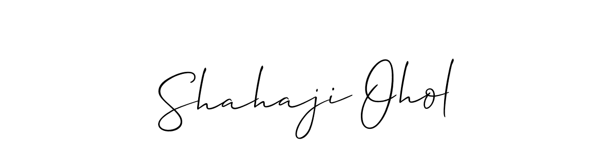 Allison_Script is a professional signature style that is perfect for those who want to add a touch of class to their signature. It is also a great choice for those who want to make their signature more unique. Get Shahaji Ohol name to fancy signature for free. Shahaji Ohol signature style 2 images and pictures png