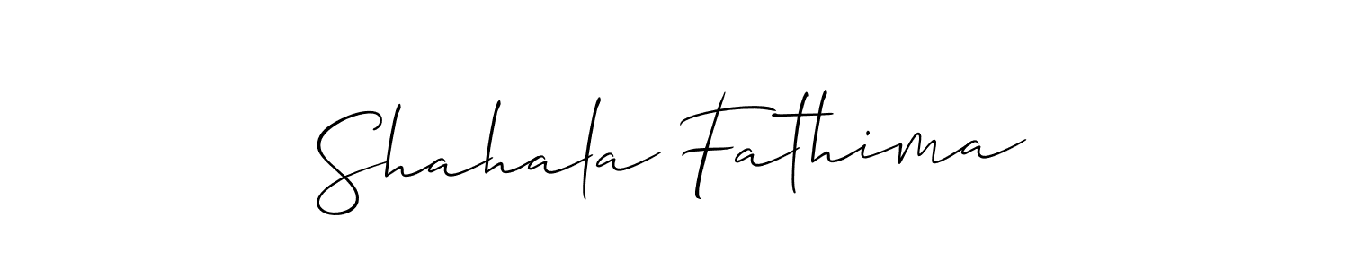 Create a beautiful signature design for name Shahala Fathima. With this signature (Allison_Script) fonts, you can make a handwritten signature for free. Shahala Fathima signature style 2 images and pictures png