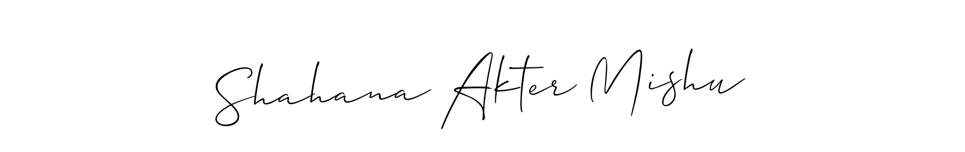 Use a signature maker to create a handwritten signature online. With this signature software, you can design (Allison_Script) your own signature for name Shahana Akter Mishu. Shahana Akter Mishu signature style 2 images and pictures png