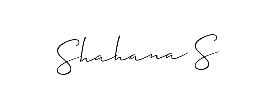 Create a beautiful signature design for name Shahana S. With this signature (Allison_Script) fonts, you can make a handwritten signature for free. Shahana S signature style 2 images and pictures png