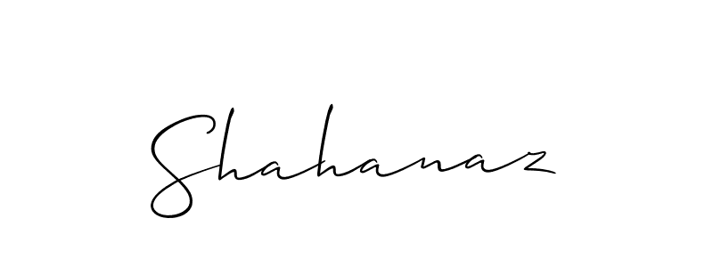 How to make Shahanaz signature? Allison_Script is a professional autograph style. Create handwritten signature for Shahanaz name. Shahanaz signature style 2 images and pictures png