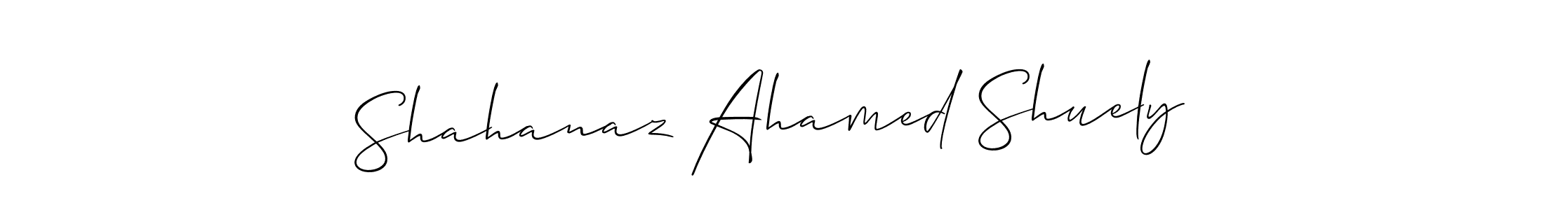 Similarly Allison_Script is the best handwritten signature design. Signature creator online .You can use it as an online autograph creator for name Shahanaz Ahamed Shuely. Shahanaz Ahamed Shuely signature style 2 images and pictures png