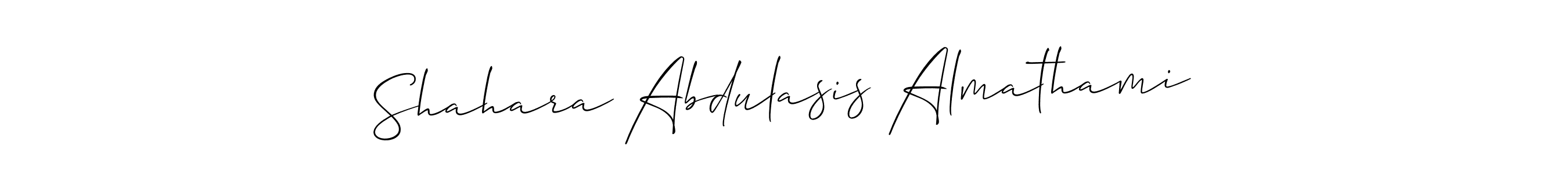 Create a beautiful signature design for name Shahara Abdulasis Almathami. With this signature (Allison_Script) fonts, you can make a handwritten signature for free. Shahara Abdulasis Almathami signature style 2 images and pictures png