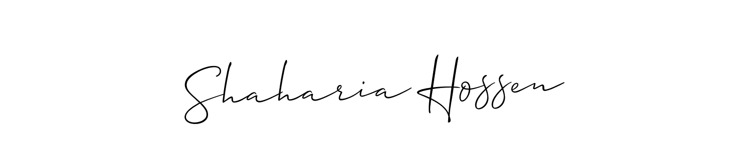 Design your own signature with our free online signature maker. With this signature software, you can create a handwritten (Allison_Script) signature for name Shaharia Hossen. Shaharia Hossen signature style 2 images and pictures png