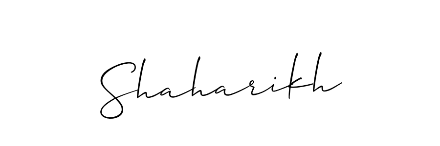 How to make Shaharikh signature? Allison_Script is a professional autograph style. Create handwritten signature for Shaharikh name. Shaharikh signature style 2 images and pictures png