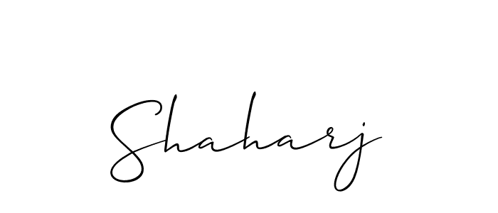 Make a beautiful signature design for name Shaharj. With this signature (Allison_Script) style, you can create a handwritten signature for free. Shaharj signature style 2 images and pictures png