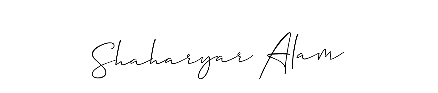 Make a beautiful signature design for name Shaharyar Alam. With this signature (Allison_Script) style, you can create a handwritten signature for free. Shaharyar Alam signature style 2 images and pictures png