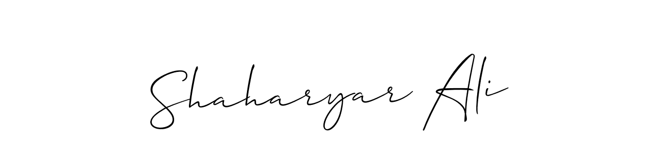 Use a signature maker to create a handwritten signature online. With this signature software, you can design (Allison_Script) your own signature for name Shaharyar Ali. Shaharyar Ali signature style 2 images and pictures png