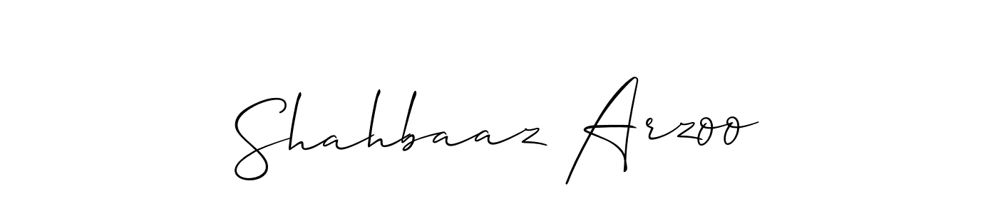 Also we have Shahbaaz Arzoo name is the best signature style. Create professional handwritten signature collection using Allison_Script autograph style. Shahbaaz Arzoo signature style 2 images and pictures png