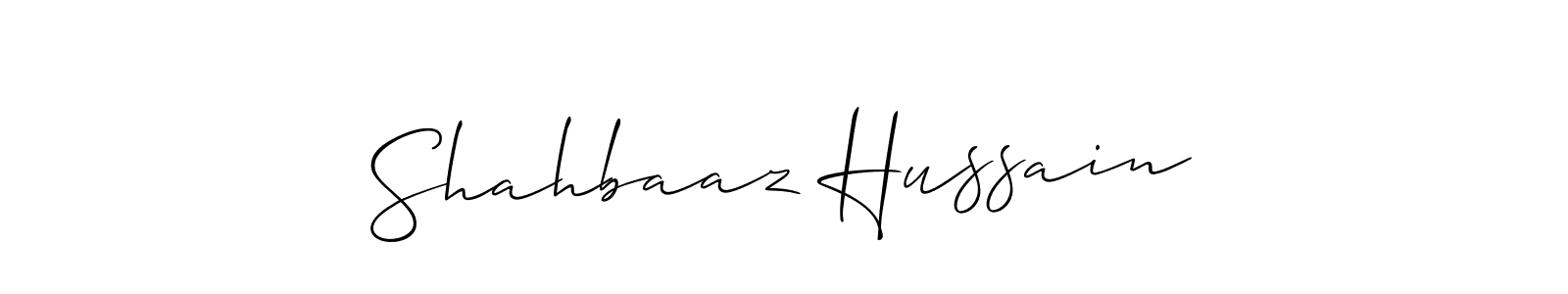 Also we have Shahbaaz Hussain name is the best signature style. Create professional handwritten signature collection using Allison_Script autograph style. Shahbaaz Hussain signature style 2 images and pictures png