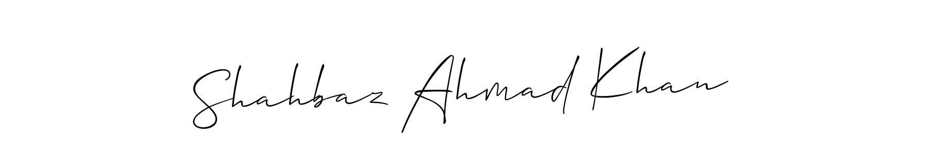 Also we have Shahbaz Ahmad Khan name is the best signature style. Create professional handwritten signature collection using Allison_Script autograph style. Shahbaz Ahmad Khan signature style 2 images and pictures png