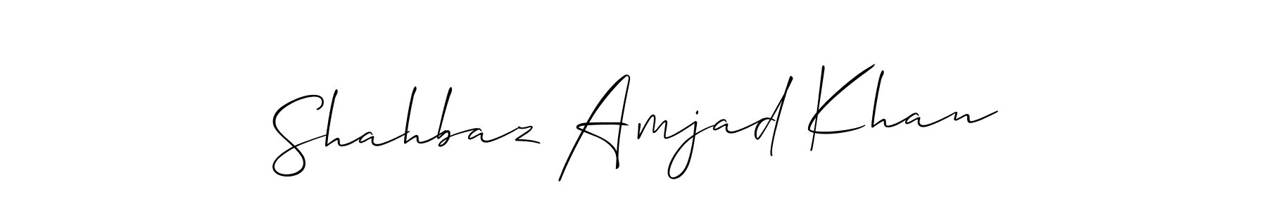 Shahbaz Amjad Khan stylish signature style. Best Handwritten Sign (Allison_Script) for my name. Handwritten Signature Collection Ideas for my name Shahbaz Amjad Khan. Shahbaz Amjad Khan signature style 2 images and pictures png