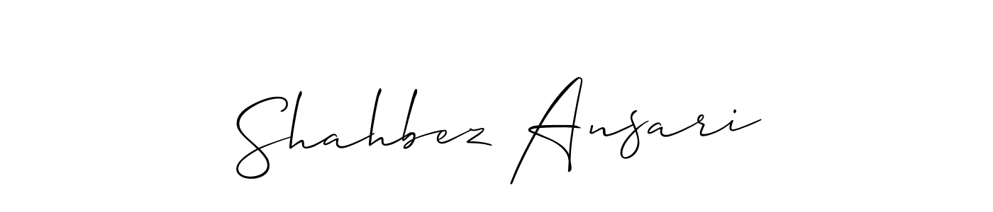 How to make Shahbez Ansari signature? Allison_Script is a professional autograph style. Create handwritten signature for Shahbez Ansari name. Shahbez Ansari signature style 2 images and pictures png