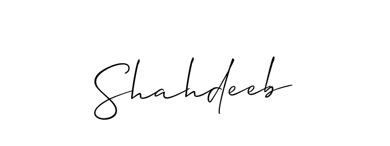 How to make Shahdeeb name signature. Use Allison_Script style for creating short signs online. This is the latest handwritten sign. Shahdeeb signature style 2 images and pictures png