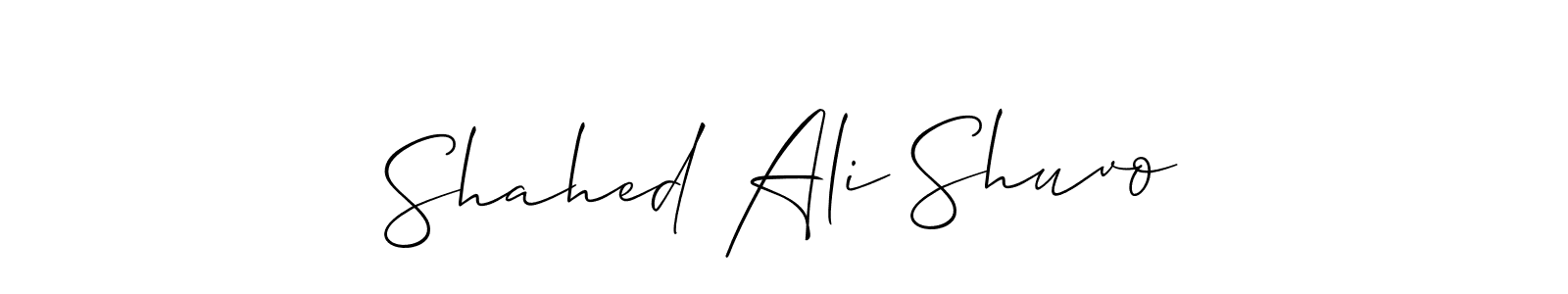 Use a signature maker to create a handwritten signature online. With this signature software, you can design (Allison_Script) your own signature for name Shahed Ali Shuvo. Shahed Ali Shuvo signature style 2 images and pictures png