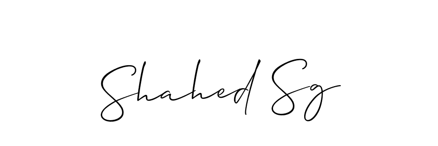 How to make Shahed Sg name signature. Use Allison_Script style for creating short signs online. This is the latest handwritten sign. Shahed Sg signature style 2 images and pictures png