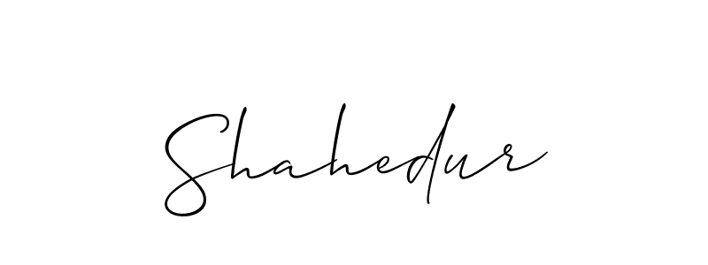 if you are searching for the best signature style for your name Shahedur. so please give up your signature search. here we have designed multiple signature styles  using Allison_Script. Shahedur signature style 2 images and pictures png
