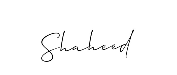 Create a beautiful signature design for name Shaheed. With this signature (Allison_Script) fonts, you can make a handwritten signature for free. Shaheed signature style 2 images and pictures png