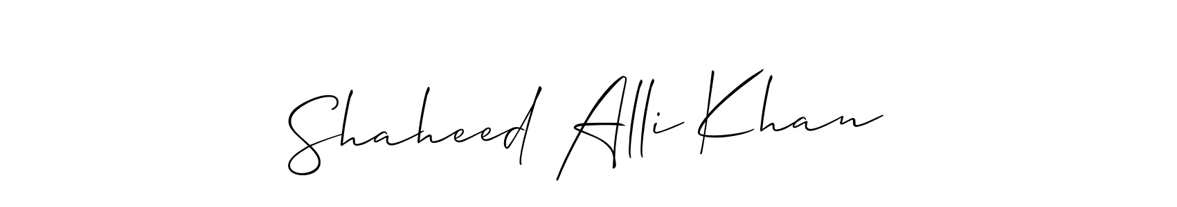 Use a signature maker to create a handwritten signature online. With this signature software, you can design (Allison_Script) your own signature for name Shaheed Alli Khan. Shaheed Alli Khan signature style 2 images and pictures png